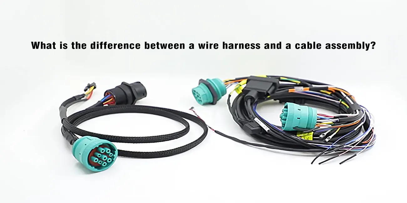 La diferencia de arnés de alambre y montaje de cable